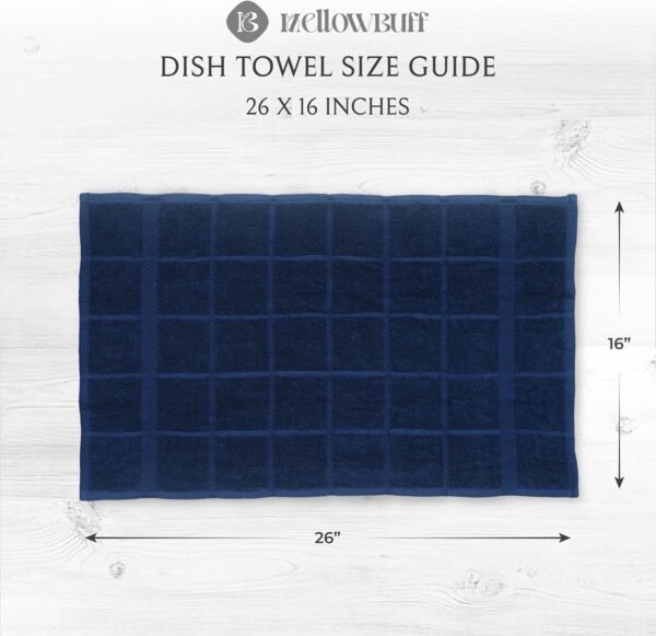 100% Cotton Terry Dish Towels for Kitchen, 4 Pack Plain, 16 x26 Inches, Super Soft and Absorbent Kitchen Towels, Perfect for Kitchen Cleaning and Dish Washing | Navy Blue - Image 4