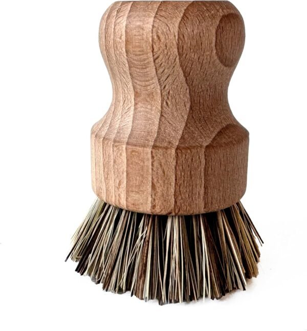 Murchison-Hume Compostable Pot Scrubber with Ergonomic Handle and Ultra-Strong Mexican Palm Bristles, No Plastic, All-Natural Materials for Cleaning Pots & Pans 3.35 inches