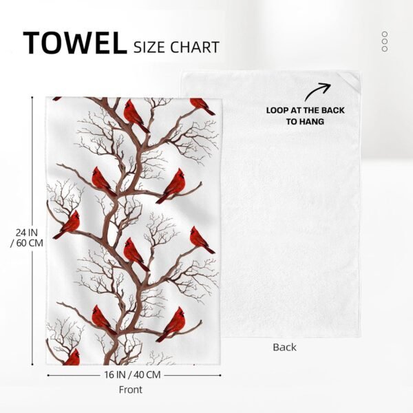 Winter Birds Cardinal Christmas Decor Kitchen Dish Towels Set of 2, Ultra Soft Absorbent Tea Towels Hand Drying Baking Cooking Cloth for Kitchen Decor - Image 2