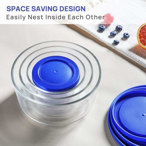 Vtopmart 4Pack Glass Bowls with Lids (1, 2, 4 & 7 Cup), Glass Food Storage Containers, Meal Prep and Leftovers Keeper, Lunch Containers, Microwave, Dishwasher & Freezer Safe - Image 7