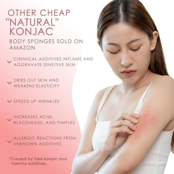 Konjac Body Sponge (2 Pack) | 100% Natural & Dye Free | Non-Toxic | Biodegradable | Eco-Friendly | Plastic Free Packaging - Image 3