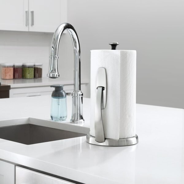 OXO Good Grips SimplyTear Paper Towel Holder - Stainless Steel (Silver & Black) - Image 8