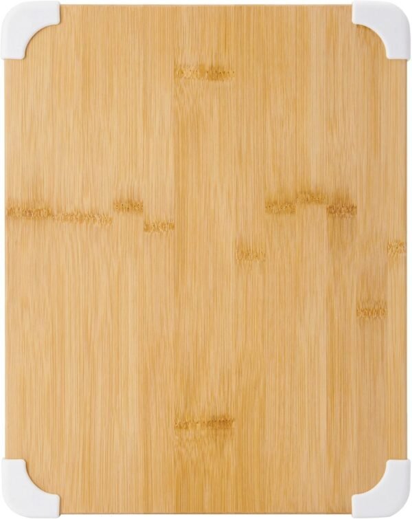 Farberware Nonslip Bamboo Cutting Board with Juice Groove, 11x14 Inch, White - Image 2