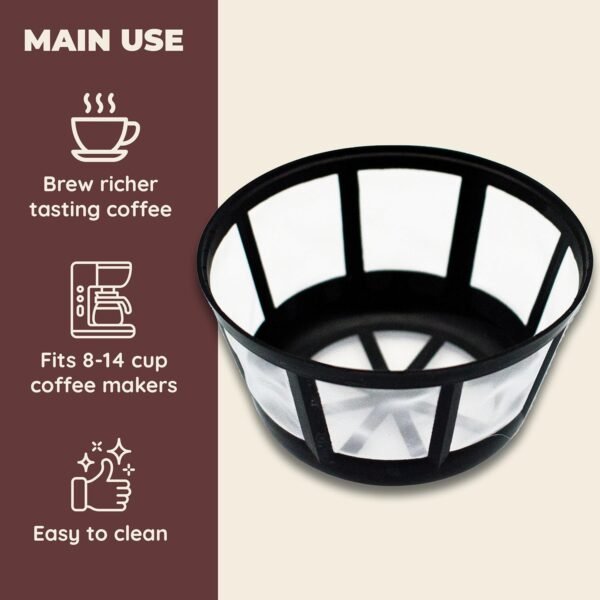Fill 'n Brew Reusable Coffee Filter Basket for Most Coffe Makers, Such As Mr. Coffee Coffe Maker, Black & Decker Coffe Maker, Regal Coffee Maker & Procter Silex Coffee Maker - Image 3