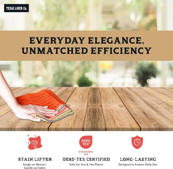 TEXAS LINEN CO. Kitchen Dish Towels, 100% Cotton Salsa Towels, Set of 12 (16x28 Inches), Multi Purpose Cooking Drying Restaurant Bar Cleaning Cloth Napkin, Highly Absorbent, Lint Free, Multi-Color - Image 3