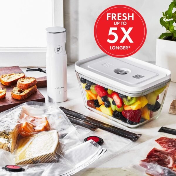 ZWILLING Fresh & Save Vacuum Sealer Machine Starter Set with Airtight Food Storage Container Glass, Sous Vide Bags, Meal Prep - Image 2
