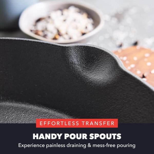 GreenPan x Bobby Flay 12” Cast Iron Pre-Seasoned Skillet with Helper Handle, Professional Grade Heavy Duty, Induction Suitable, Versatile Stovetop, Oven, BBQ, Fire & Grill, Indoor/Outdoor Use, Black - Image 7