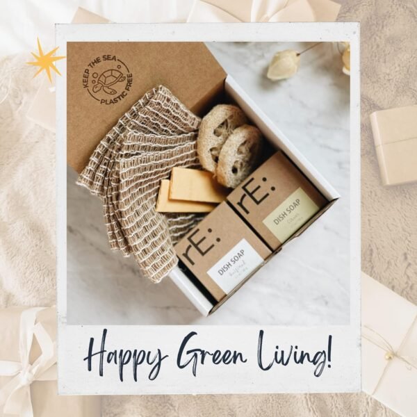 rE: Plastic Free Kitchen Gift Set for dishwashing | Dish Soap Bars (2 pcs), Hemp Scrubbers (3 pcs), Loofah Slices (2 pcs), Pop Up Sponges (2 pcs) (Original & Rosemary) - Image 8