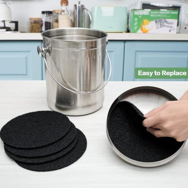 MyLifeUNIT 16 Pack Compost Bin Filter, Kitchen Compost Pail Charcoal Filter Replacements (7.25 inches) - Image 7