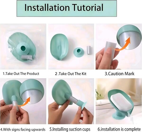 Self-Draining Soap Dish Holder with Suction Cup – Anti-Slip, Easy Clean Soap Holder for Shower, Bathroom & Kitchen Sink - Image 3