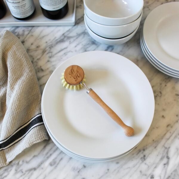 Murchison-Hume Compostable Dish Brush with Wooden Handle, Replaceable Scrubber Head, No Plastic Parts, All-Natural Materials Scrubbing Tool for Cleaning Pans, Pots, and Kitchen Sink, 8.3 inches - Image 3