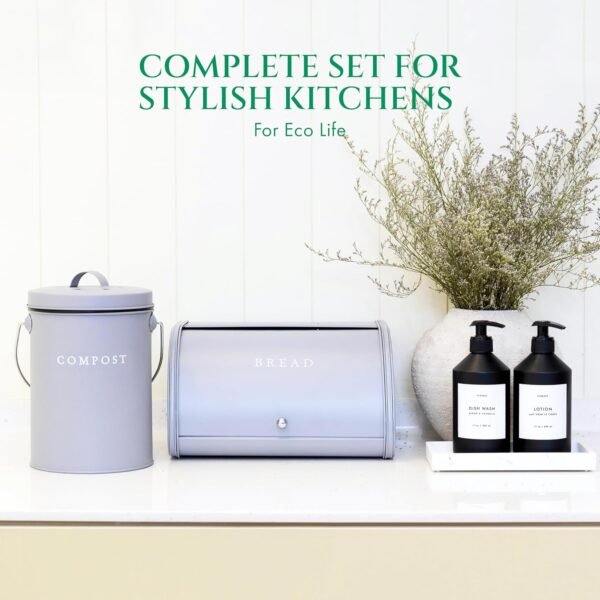 FINESSY Indoor Compost Bin Kitchen Counter Odorless, Countertop Compost Bin with Lid, Kitchen Compost Bin Countertop, Kitchen Compost Bin, Compost Bucket with Lid for Kitchen, Composting Bin Kitchen - Image 7