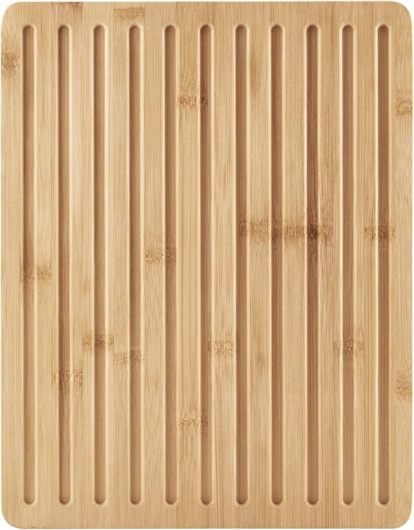 Farberware Bamboo Bread Cutting Board with Finger Grip and Juice Groove, 11x14 Inch, Bamboo