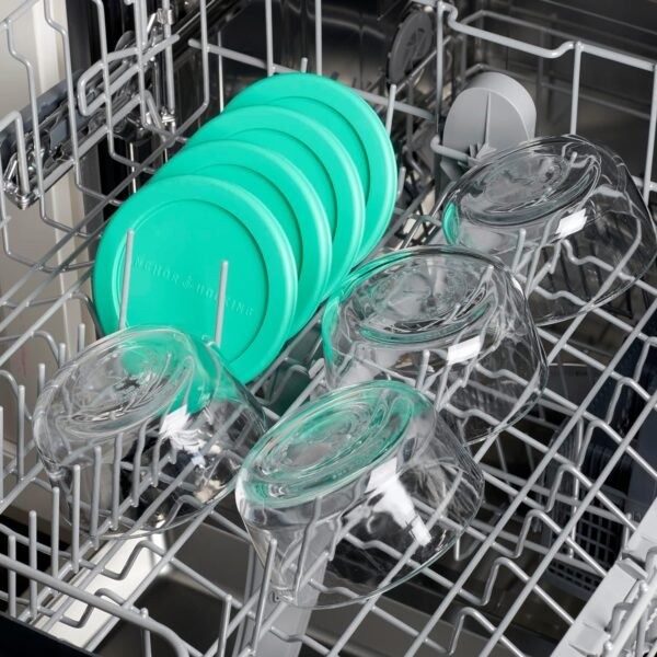 Anchor Hocking 2 Cup Glass Storage Containers with Lids, Set of 4 Glass Food Storage Containers with Mint SnugFit Lids - Image 8