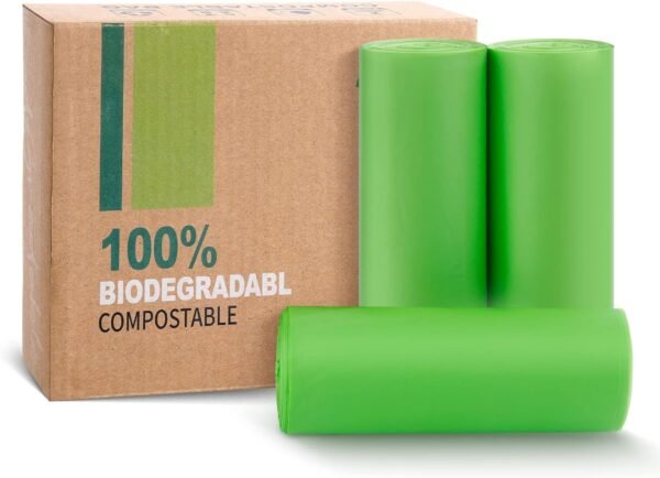 Compost Bags, 5 Gallon, 20Liter, Extra Thick 0.78 Mils, Biodegradable Food scrap waste bags with US BPI ASTM D6400 and Europe OK Compost Home Certified