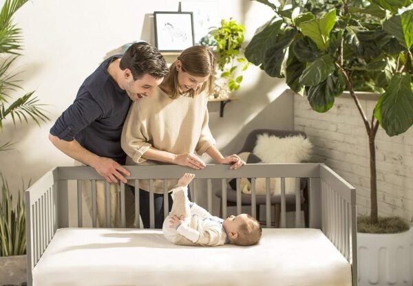 Naturepedic Organic Crib Mattress Sheet - Crib Fitted Sheet for Standard Crib Mattress - Soft and Breathable Cotton Crib Sheet - Ivory - 52"x28" - Image 5