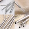 100Piece Reusable Stainless Steel Straws 8.5" 10.5" Metal Drinking Smoothie Straws for Tumblers 20oz-32oz with Cleaning Brush - Image 2