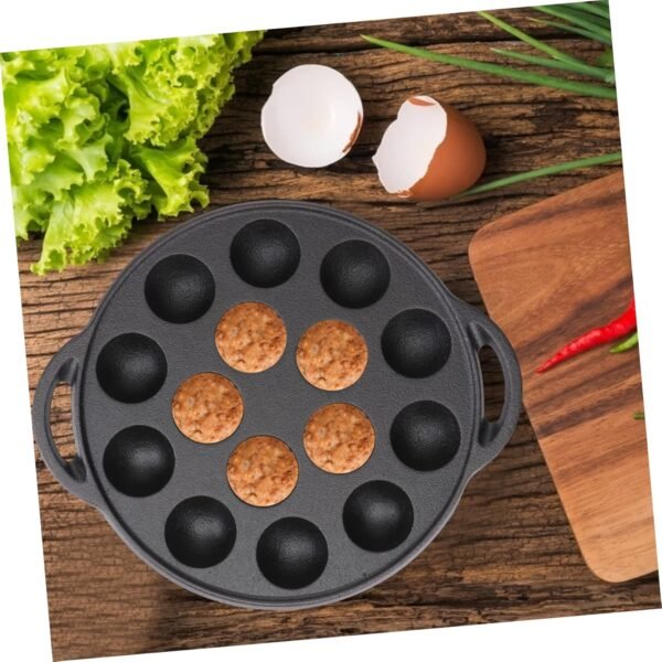 1 Set Snail Wok Kitchen Cookware Baking Trays for Oven Griddle Pan Kitchen Frying Pan Escargot Baking Dish Mushroom Pan Escargot Plate 12 Holes Kitchen Pan Black Iron - Image 3