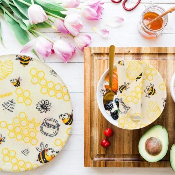 TopHomer Eco-Friendly Beeswax Food Wraps, Bread Sandwich Wrapper - Organic, Sustainable, Zero Waste, Reusable Plastic-Free Food Storage Wrap (Sunflower Honey) - Image 9