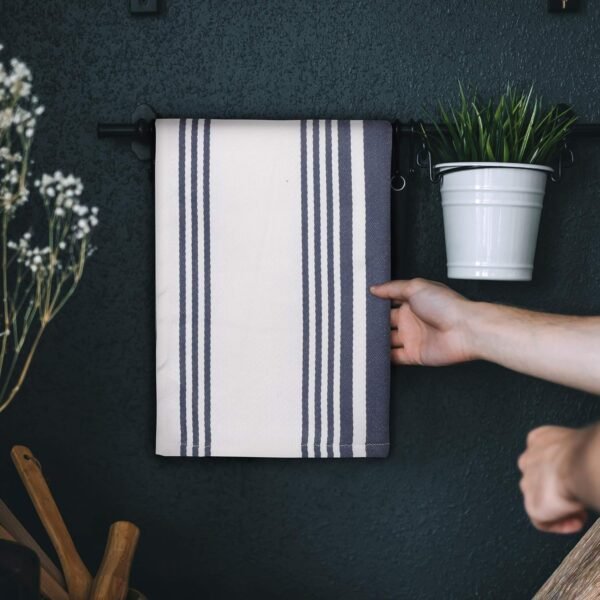 Urban Villa Kitchen Towels (20x30 Inches 6 Pack) Extra Large Premium Dish Towels for Kitchen Blue & White Dish Cloths Highly Absorbent 100% Cotton Kitchen Hand Towels with Hanging Loop Tea Towels - Image 9