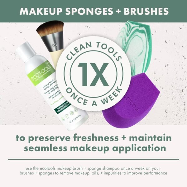 EcoTools Green Tea Bioblender, Compostable Makeup Blending Sponge, For Foundation & Base Coverage, Skin-Calming, Natural Infusion, Cruelty Free & Vegan, Packaging May Vary, 1 Count - Image 13