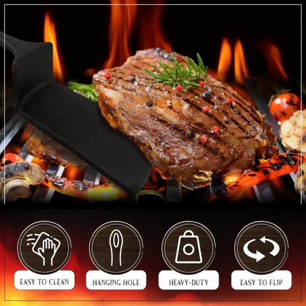 USABEST Premium Cast iron BBQ Spatula skillet Burger smasher press Unique gift cooking and grilling burgers - Image 4