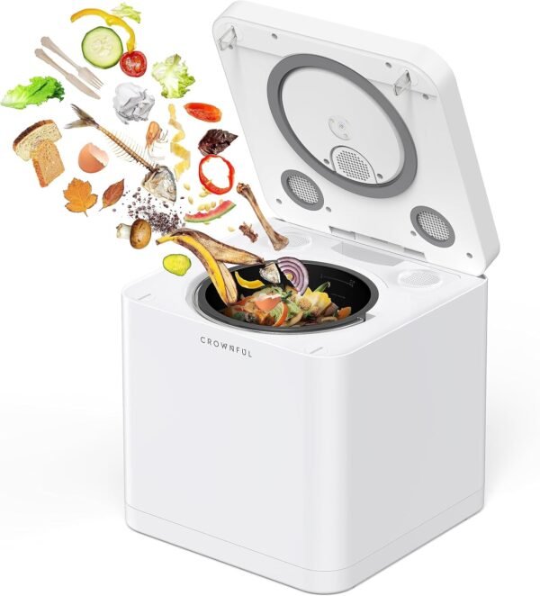 CROWNFUL Electric Compost Bin Kitchen, Smart Kitchen Waste Composter, Food Composter Indoor/Outdoor, Food Cycler with 3.3L Capacity, Compost Machine for Apartment Countertop