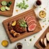 ROYAL CRAFT WOOD Wooden Cutting Boards for Kitchen Meal Prep & Serving - Bamboo Wood Serving Board Set with Deep Juice Groove Side Handles - Charcuterie & Chopping Butcher Block for Meat (3 Pcs) - Image 4