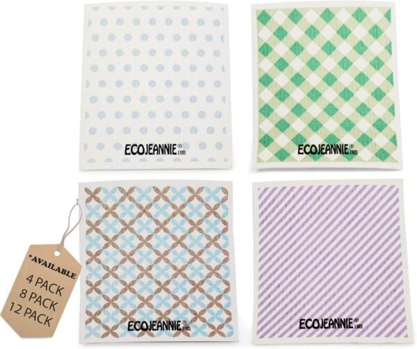 Wholesale EcoJeannie Eco-Friendly German Cleaning Cloth 100% Biodegradable Cellulose Sponge Cloths, Kitchen Cloths, GMO-Free, Reusable - Made in Germany Packaged in P.R.C. (8 Pack) - Image 8