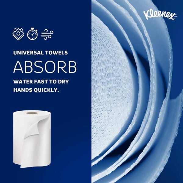 Kleenex® Hard Roll Paper Towels, Bulk (50606), 1.75" Core, with Premium Absorbency Pockets, White (600'/Roll, 6 Rolls/Case, 3,600'/Case) - Image 9