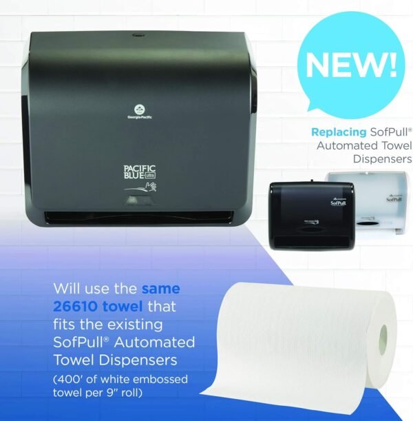 Pacific Blue Ultra 9" Paper Towel Roll (Previously Branded SofPull) by GP PRO (Georgia-Pacific), White, 26610, 400 Feet Per Roll, 6 Rolls Per Case - Image 7