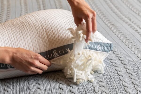 Eli & Elm | Best Ergonomic Side Sleeper Pillow for Neck Pain. Supportive Cooling Latex Fill with Luxury Breathable Cover. U-Shape Contoured Design. Queen Size Bed Pillow. (Pillow & Pillow Case) - Image 2