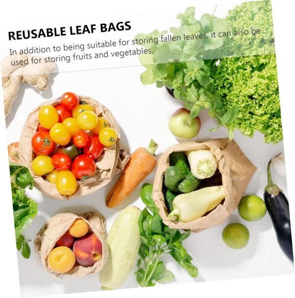 5pcs Kraft Paper Bag Bin Bag Sensor Bin Compost Canvas Kitchen Bin Outdoor Tote Bins Recycling Leaf Garden Bags Paper Shopping Bag Bread Bin Liners Nappy Storage Bag Yard Trash Bag - Image 2