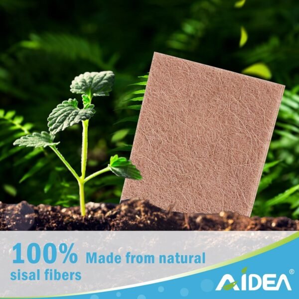 AIDEA Non-Scratch Natural Scouring Pads, Dish Scrubber Pads for Household and Kitchen, Cellulose Multipurpose Scour Pads for Cleaning -Natural Sisal Fibers, 24 Pack, 5.5in*3.5in - Image 3
