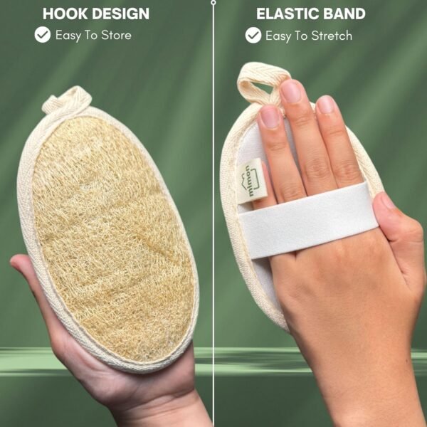 Natural Loofah Sponge, Exfoliating Body Scrubbers (2 Pack), Biodegradable Bath Loofahs Sponge, Gentle, Chemical-Free Bath & Body Loofah for Women, Men and Kids, Made with Natural Loofah - Image 3