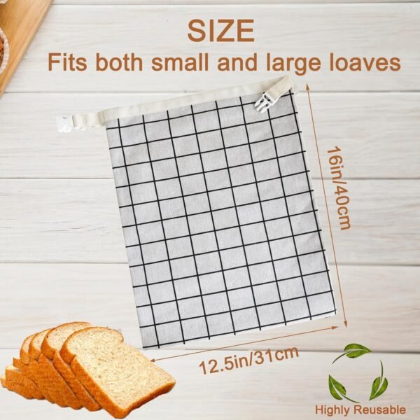 Reusable Beeswax Bread Bag,Linen Beeswax Bread Bags With Bowl Cover for Homemade Sourdough Bread,Freezer Storage Bag to Keep Fresh,Sourdough Bread Food Bag Baking Set - Image 3