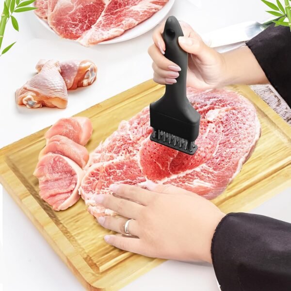 Premium Bamboo Cutting Board Set with Stand: Includes Bonus Meat Tenderizer and MultiKnife - Best Non-Toxic Cutting Boards, Best Kitchen Gift -I deal for Meat, Fish, Bread, Vegetables, and Fruits - Image 9