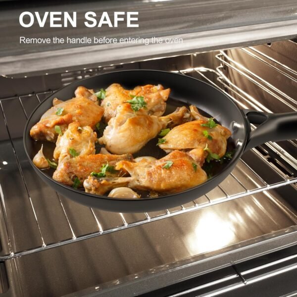 Cast Iron Skillets, 8 Inch 10 Inch Non Stick Frying Pans, 2 Piece Cookware Set Cast Iron Pans, PFAS-Free, Egg Pans Nonstick, Oven Safe Dishwasher Safe - Image 4