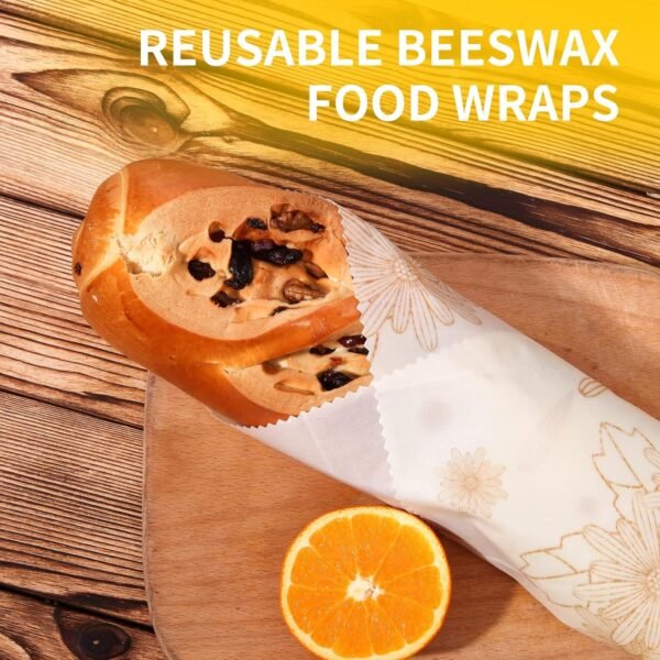 pipi&titi Reusable Beeswax Food Wrap-Assorted 3 Pack（SML)-Organic Cotton-Plastic Free Food Storage - Image 4