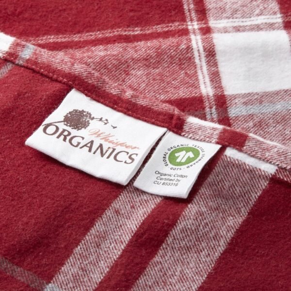 Whisper Organics - GOTS Certified 100% Organic Cotton Flannel Sheet Set - 150 Gram Thick, Brushed for Extra Soft and Cozy Sheets (Plaid, Queen) - Image 3