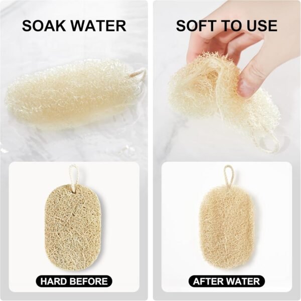 JOYMOOP Loofah Dish Sponges, Natural Dishwashing Sponges for Kitchen, Kitchen Scrubber Loofahs - 12 Pack - Image 5