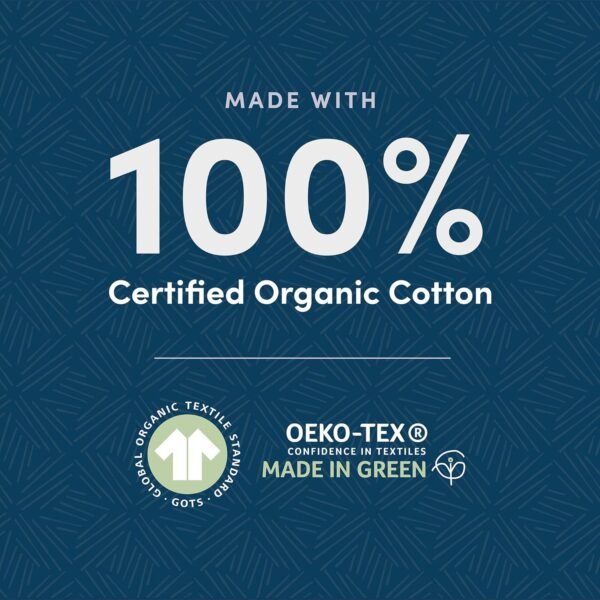 Amazon Aware 100% Organic Cotton 300 Thread Count Sheet Set - Sage Green, Full - Image 5