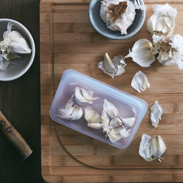 Stasher Platinum Silicone Food Grade Reusable Storage Bag, Clear (Snack) | Reduce Single-Use Plastic | Cook, Store, Sous Vide, or Freeze | Leakproof, Dishwasher-Safe, Eco-friendly | 12 Oz - Image 8