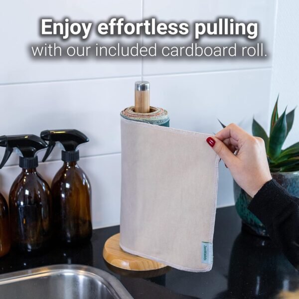 Reusable Paper Towels - Value Pack of 24 Paperless Towels! 100% Cotton, Super Soft, Absorbent, Washable and Made To Last Cut Back Waste Less with our Cloth By ZeroWastely - Image 4