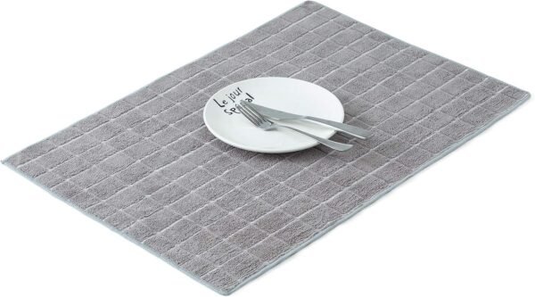 Microfiber Dish Towels - Soft, Super Absorbent and Lint Free Kitchen Towels - 8 Pack (Lattice Designed Gray Colors) - 26 x 18 Inch - Image 5