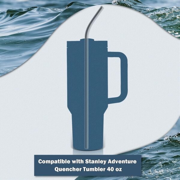 for Stanley Quencher 40oz Tumbler 6x Metal Stainless Steel Straws, 12inch Replacement Extra Long/Tall Straws for Stanley Cup 40oz Drinking Reusable Accessories (3x Straight & 3x Bent) - Image 8