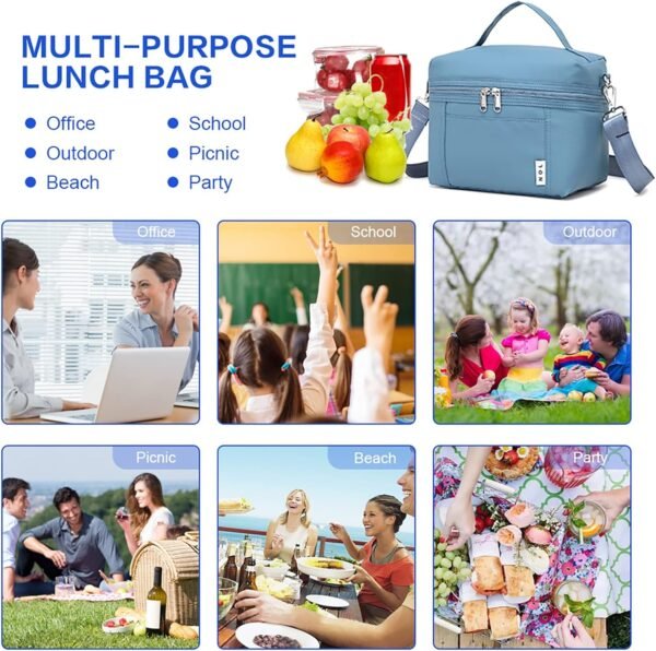 NOL Natural Organic Lifestyle Insulated Lunch Bags for Women Cooler Bag Lightweight Nylon Waterproof Lunch Box For Work - Image 2