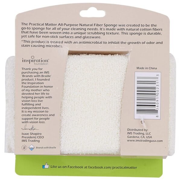 Practical Matter Kitchen Sponge, Organic Cotton Fiber All-Purpose Dish Sponges for Washing Dishes and Cleaning All Surfaces, Durable Non Scratch Scrub, 6 Count Value Pack - Image 7