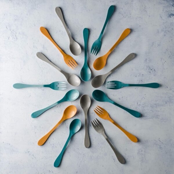 Knork Eco Plant Based 24 Pack Reusable Bamboo Flatware Set (GREY) - Image 4