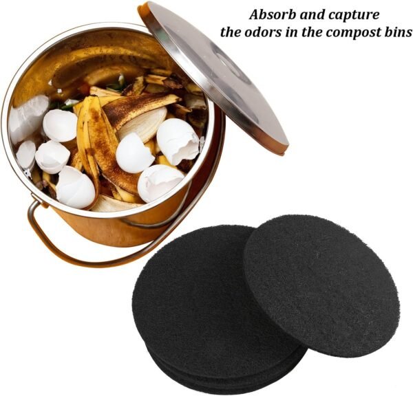 Resinta 12 Pack Compost Bin Filters Kitchen Compost Filters Refill Replacement Filters, Replacement Set of Round and Square - Image 7